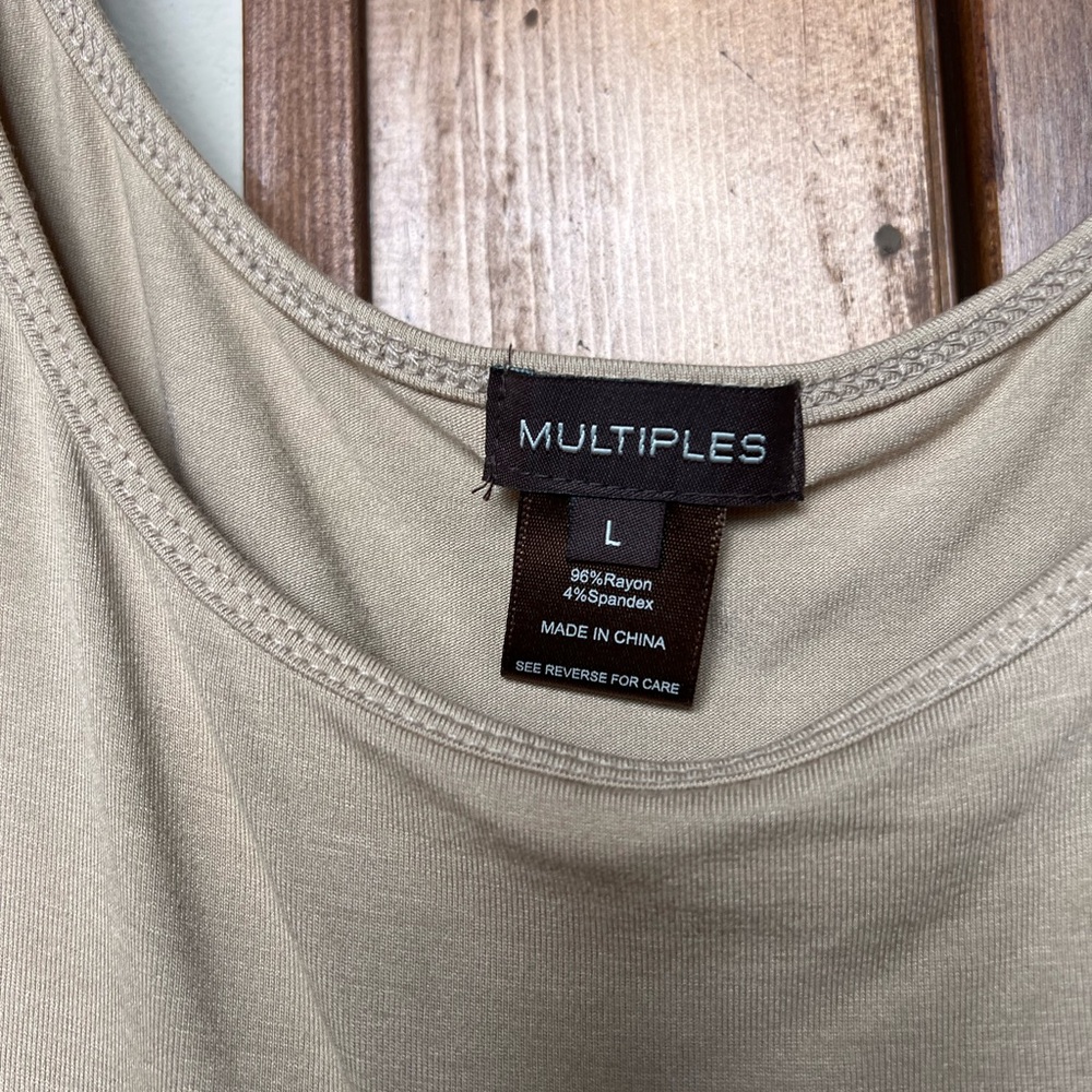 Multiples Light Tan Blouse - Picture 3 of 5